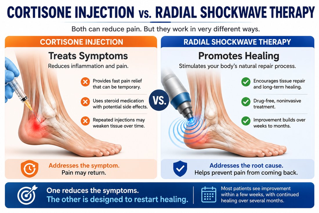 Cortisone injection vs radial shockwave therapy