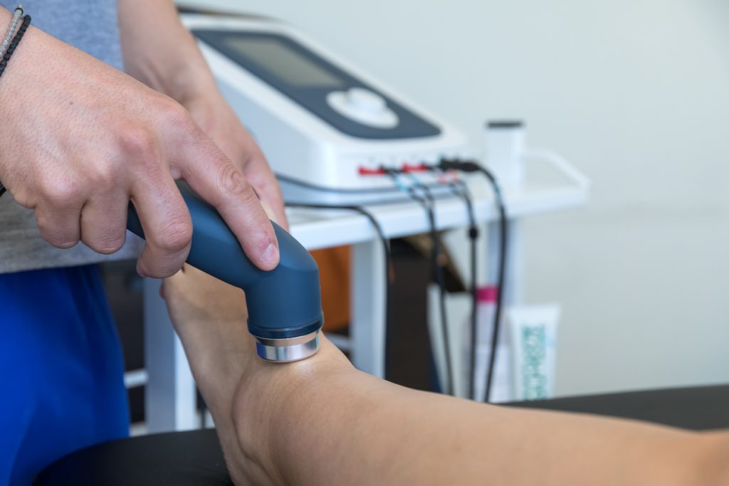 Radial shock therapy treats chronic foot conditions like plantar fasciitis, Achilles tendenitis, and soft tissue concerns.