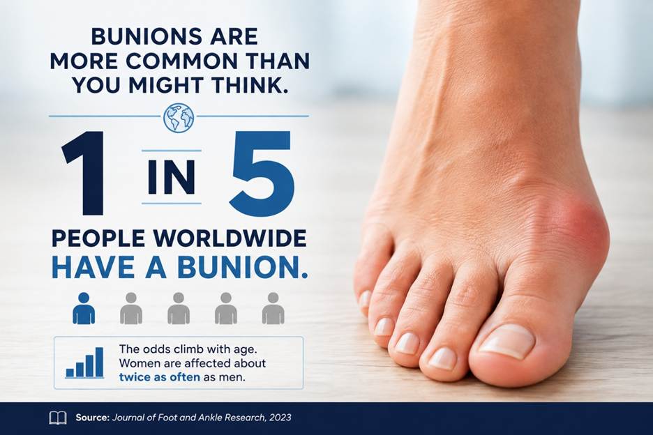 Illustration: Bunions Are More Common Than You Might Think: 1 in 5 people worldwide have a bunion