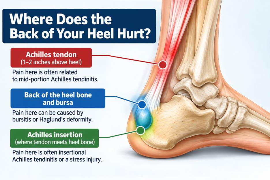 Illustration: Where does the back of your heel hurt